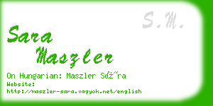 sara maszler business card